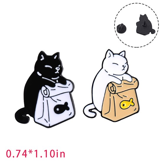 Cute Cartoon Animal Cat Enamel Pins Set Brooch