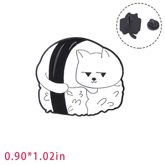 Cartoon Animal Sushi Cat Funny Enamel Pin Brooch