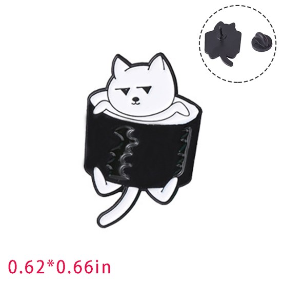 Cartoon Animal Sushi Cat Funny Enamel Pin Brooch