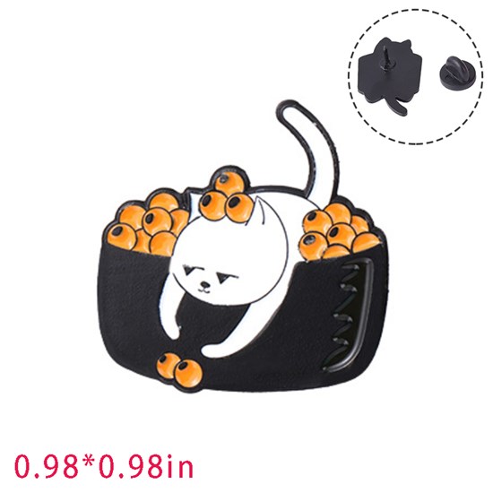 Cartoon Animal Sushi Cat Funny Enamel Pin Brooch