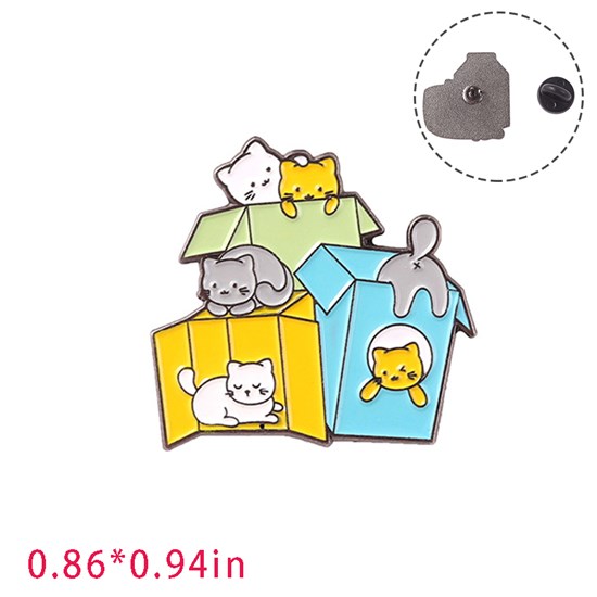 Cute Milk Cats Enamel Brooch Pin Badge 
