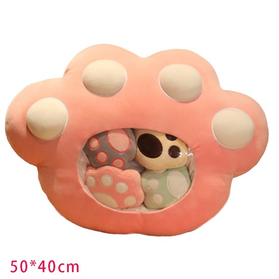 Cute Bag of Plush Animal Dolls Cat Paw Plush Pillow Toys Soft Stuffed Animals Throw Pillow Creative Gifts Room Decor 