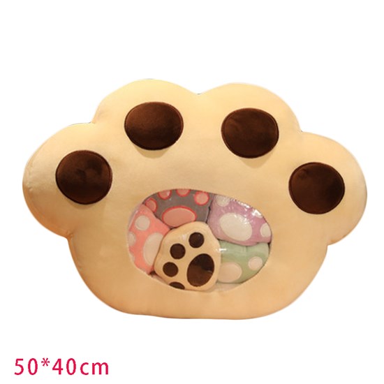 Cute Bag of Plush Animal Dolls Cat Paw Plush Pillow Toys Soft Stuffed Animals Throw Pillow Creative Gifts Room Decor 