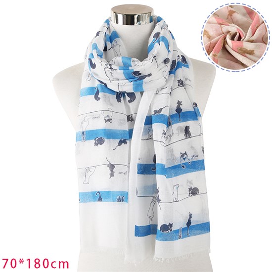 Cute Cats Animals Scarf for Women Head Wrap Scarves 