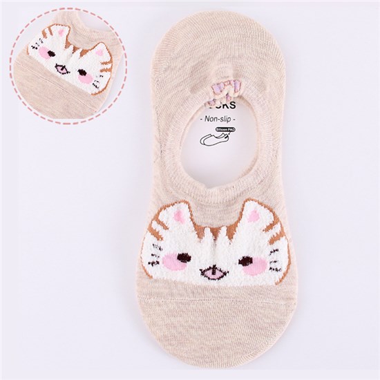 Lovely Cat Women Cute No Show Liner Socks for Flats Slip on Shoes Invisible Hidden Low Profile for Boat Shoe
