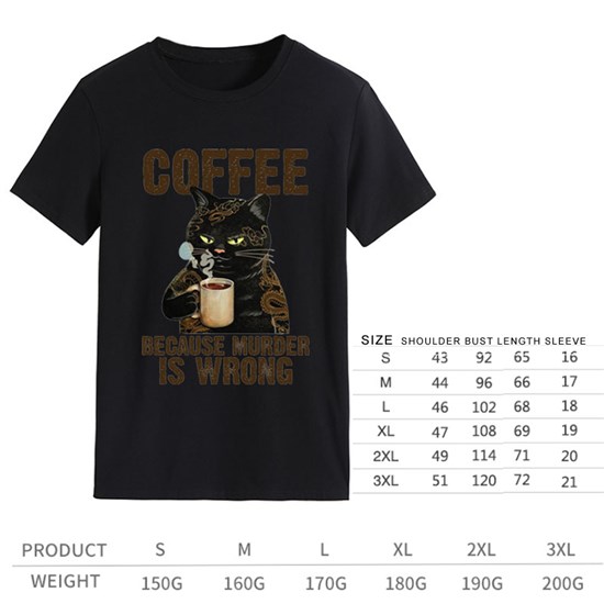 Coffee Cat Women Black T Shirt
