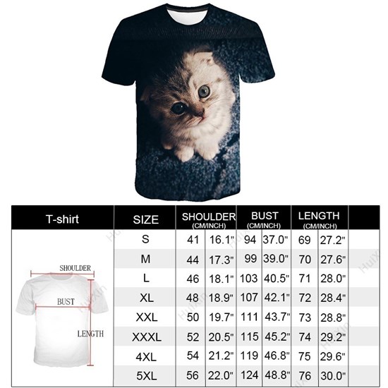 Cat Men and Women Shirts Unisex 3D Fashion Printed Shirts for Adults Short Sleeve Top T-Shirts