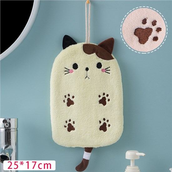 Cute Cat Soft Hanging Hand Towels Bathroom Microfiber Towel Bulk