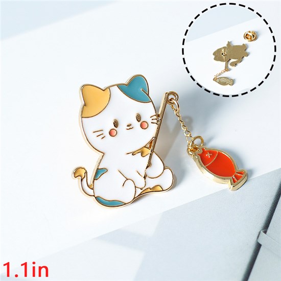 Cute Cartoon Cat Enamel Pin Brooch Badge