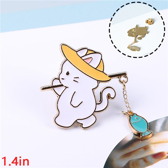 Cute Cartoon Cat Enamel Pin Brooch Badge