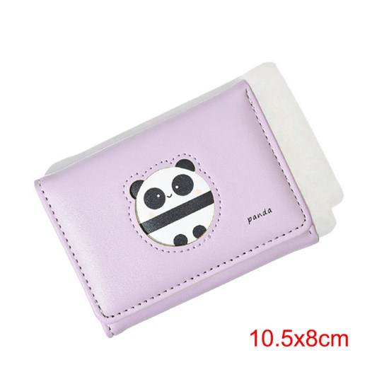 Cute Panda Pattern Purple PU Wallet