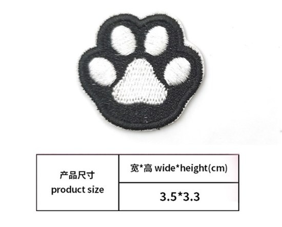 Black Cat Paw Embroidered Patch For Clothes DIY Accessories