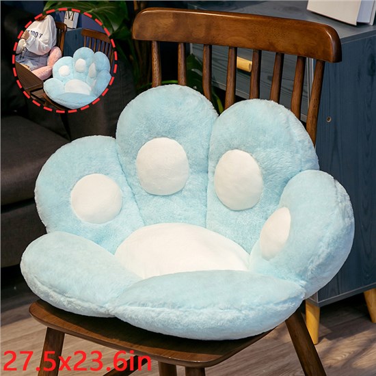 Blue Cat Paw Cushion Lazy Sofa Office Chair Cushion Bear Paw Warm Floor Cute Seat Pad