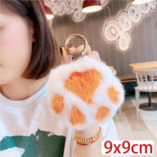 Cute Cat Dog Paw Plush Toy Keychain Key Ring