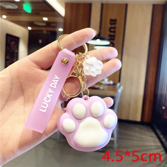 Cute Cat Paw Keychain Key Ring