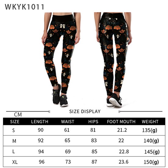 Halloween Black Women's Pumpkin Printed Leggings Yoga Pants