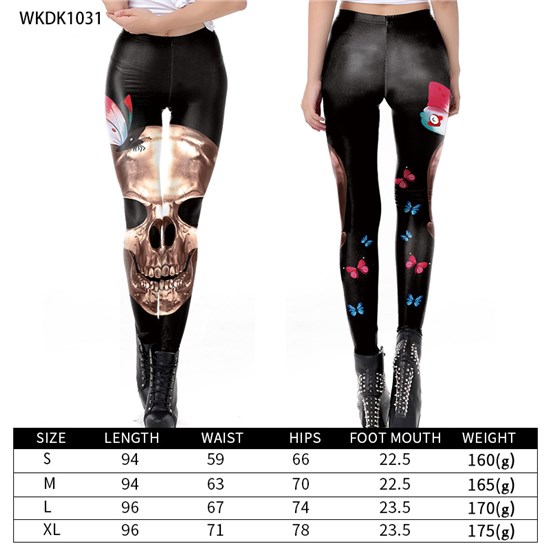 Halloween Skull Gothic Women's Printed Leggings Yoga Pants