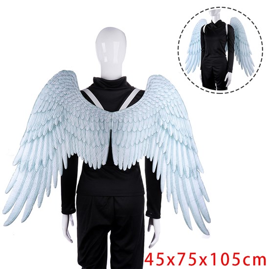 3D Angel Wings Cosplay Performance Props White Wings Halloween Party Mardi Gras Cosplay Accessory