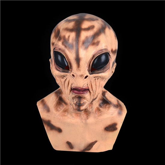 UFO Alien Mask Realistic Alien Mask Creepy Halloween Mask For Adult Latex Full Head Party Props Costume