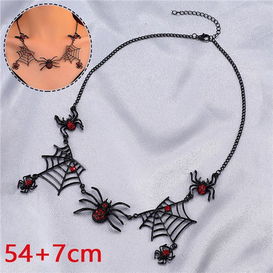 Vintage Gothic Spider Alloy Necklace Halloween Cosplay