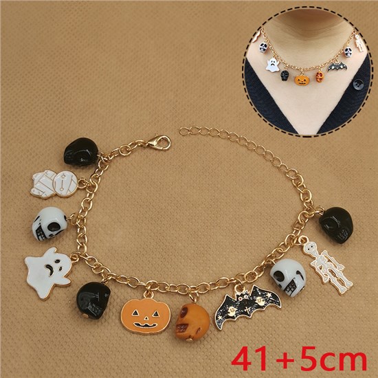Halloween Theme Holiday Pendant Charms Necklace
