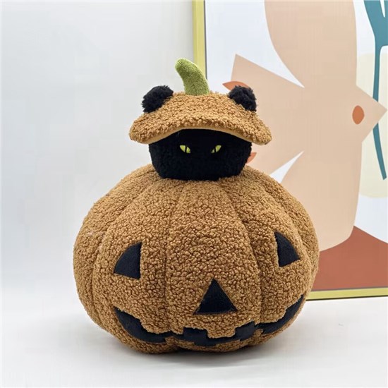 Halloween Cute Pumpkin Cat Plush Doll Soft Toy