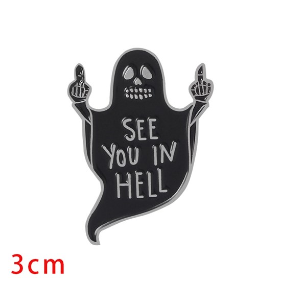 Funny Halloween Ghost Enamel Pin Horror Brooch Badge