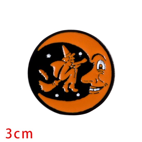 Funny Halloween Witch Moon Enamel Pin Horror Brooch Badge