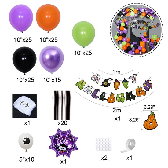Halloween Party Balloon Garland Arch kit, Halloween Party Decorations Supplies