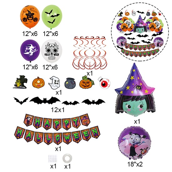 Halloween Party Decorations, Halloween Balloons Banner Halloween Party Decor Home Decor