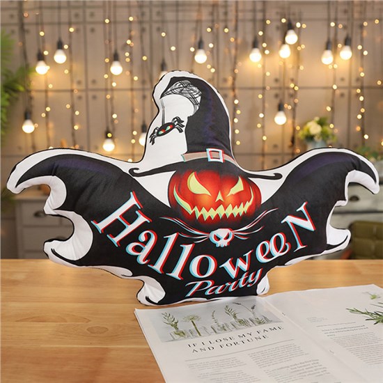 Plush Stuffed Pumpkin Bat Throw Pillow Soft Halloween Pumpkin Decorative Sofa Cushion