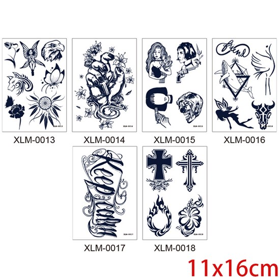 Eagle Flower Halloween Temporary Tattoos Sticker Set