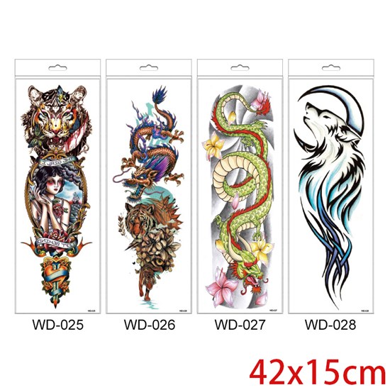 Dragon Wolf Temporary Tattoos For Women Arm Girls Forearm Wateproof Halloween Fake Tattoo Stickers