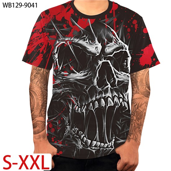 Men's Halloween Gothic Skeleton 3D Printed Short Sleeve T Shirt