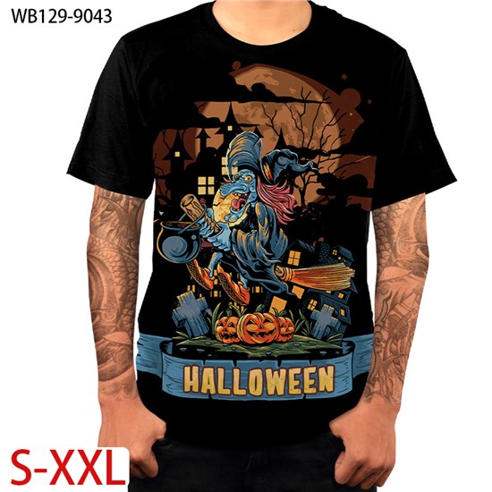 Men's Halloween Witch 3D Printed Short Sleeve T Shirt