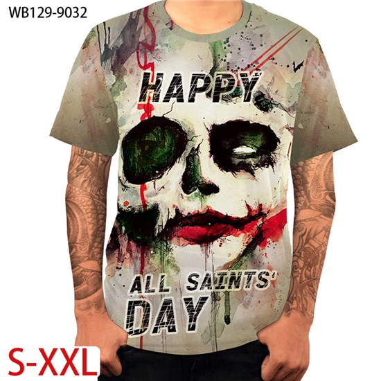 Men's Halloween Gothic 3D Printed Short Sleeve T Shirt
