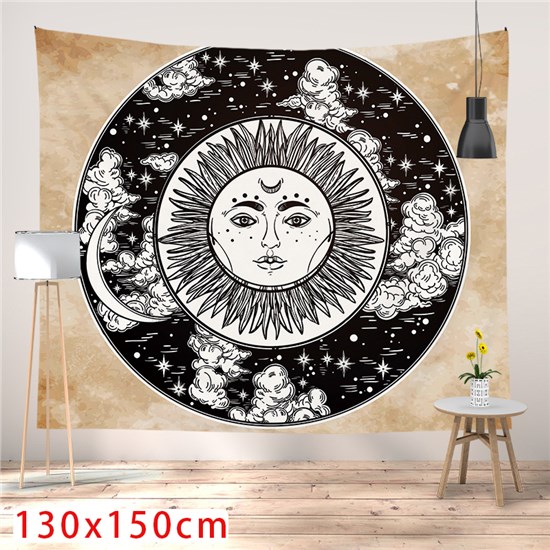 Sun and Moon Tapestry Wall Tapestries Wall Hanging for Room Halloween