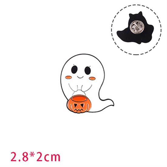 Cute Ghost Cat Halloween Enamel Brooch Pin Badge 