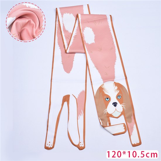 3D Cute Animal Dog Handbag Handle Wrap Skinny Scarf for Women