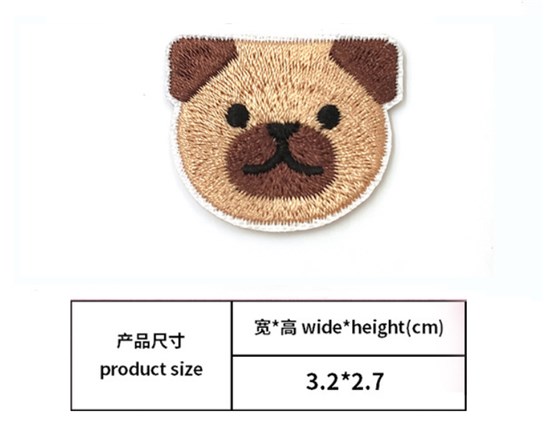 Pug Embroidered Patch For Clothes DIY Accessories