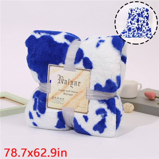 Cow Print Flannel Fleece Plush Blanket