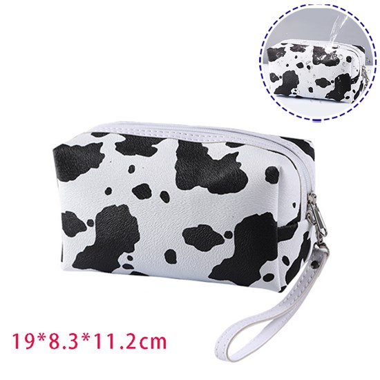 Cow PU Makeup Bag