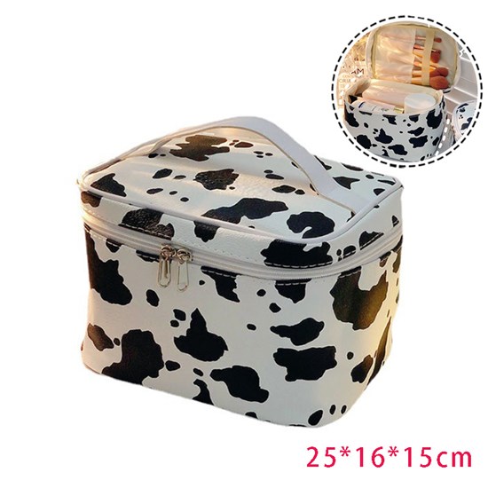 Cow PU Makeup Bag