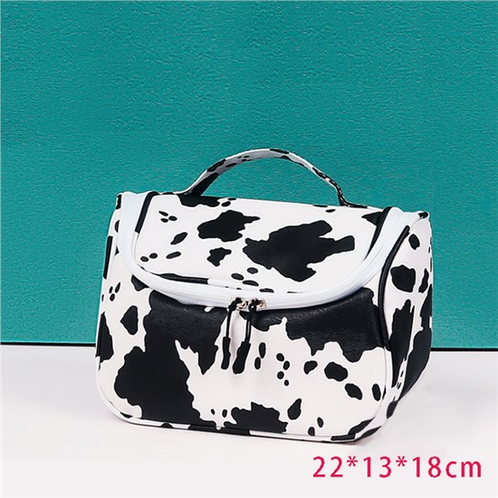 Cow PU Makeup Bag Hand Bag