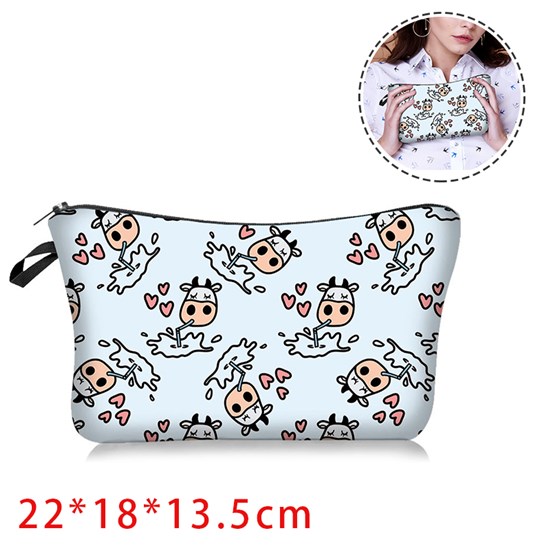 Cow Cosmetic Bag for Women,Waterproof Makeup Bags