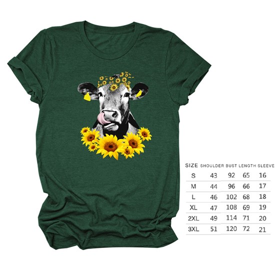 Cow Sunflower Women T Shirt