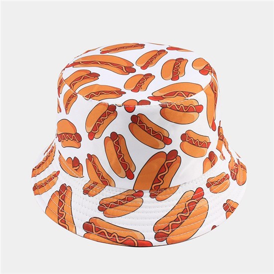 Hot Dog Print Bucket Hat Beach Fisherman Hat