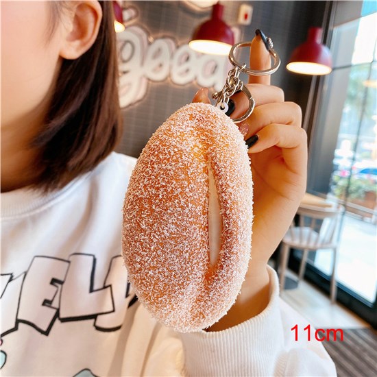 Cute Funny PVC Simulated Food Croissant French Bread Toast Keychain