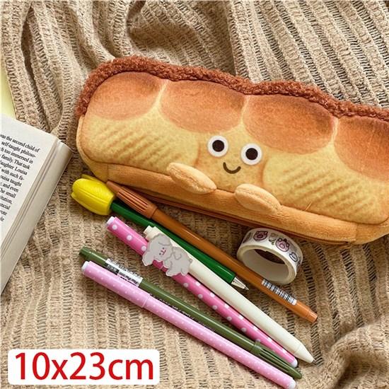 Cute Novelty Funny Hotdog Pencil Case Super Soft Hotdog Shape Pencil Bag
