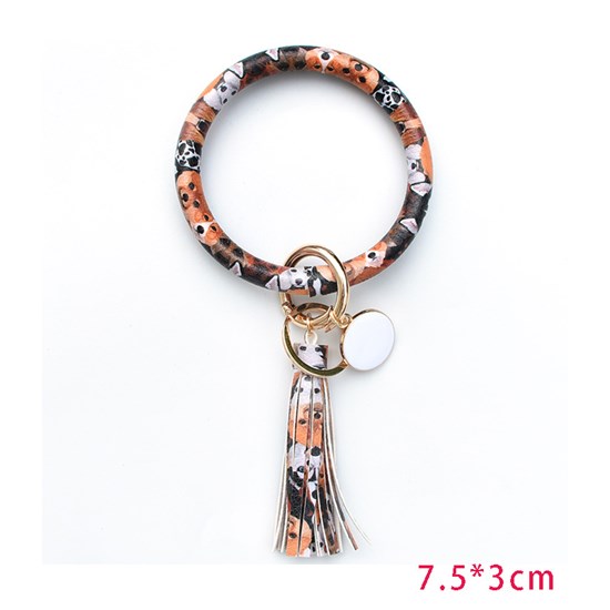 Dog Key Ring Bangle Bracelet Wristlet Keychain